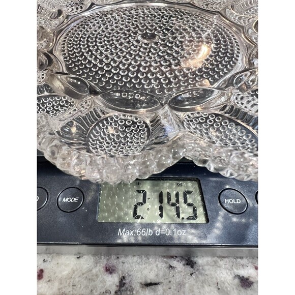 Indiana Glass Hobnail Clear Egg & Relish Tray, Holds 15 Eggs, 11.25" Round‎ - Picture 7 of 7